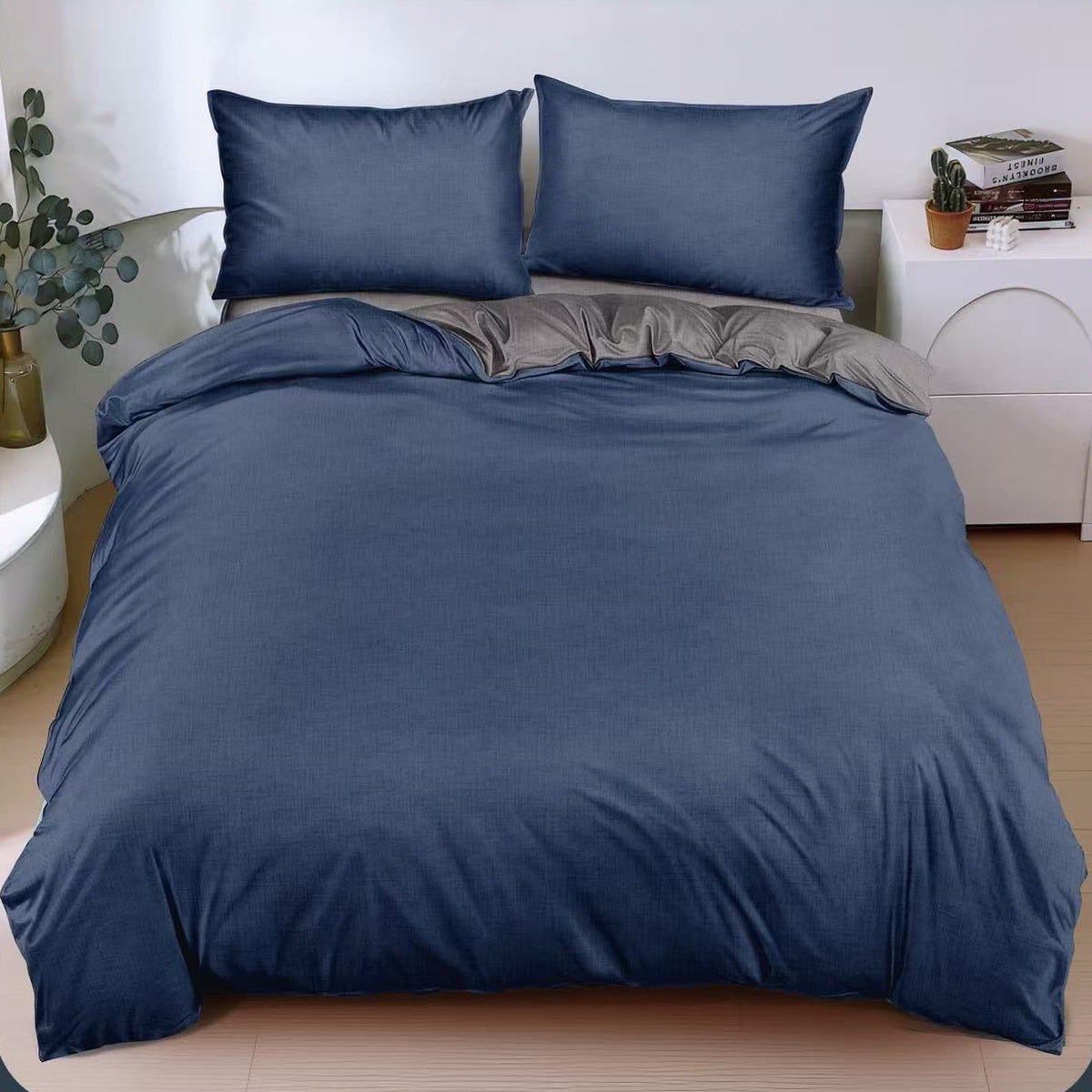 Lenjerie de pat bumbac satinat cu elastic