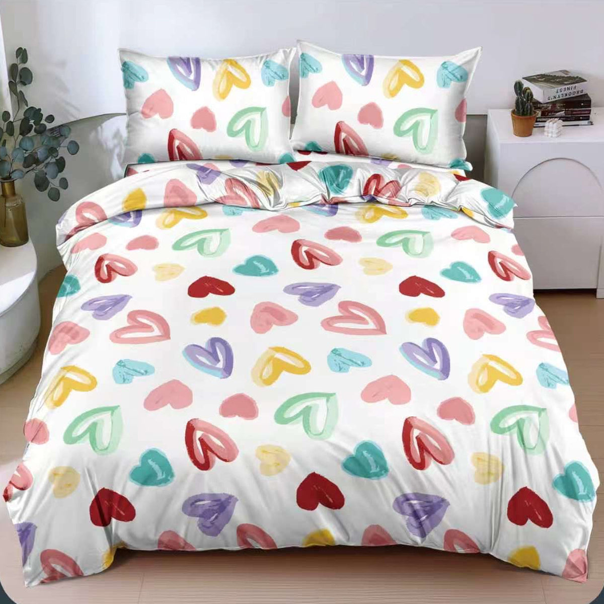 Lenjerie de pat bumbac satinat cu elastic