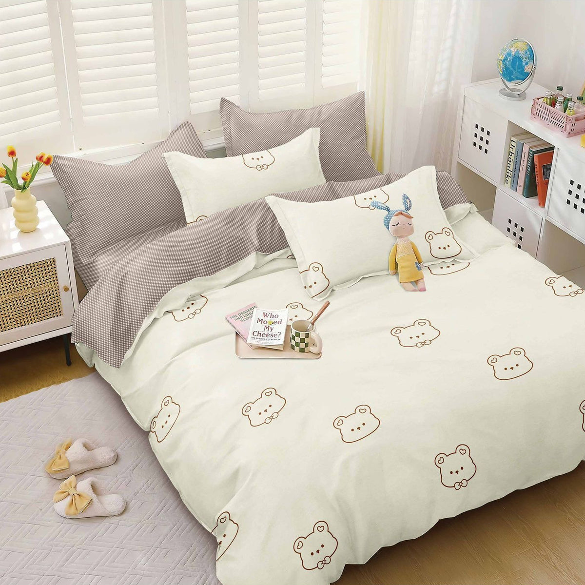 Lenjerie de pat bumbac satinat cu elastic