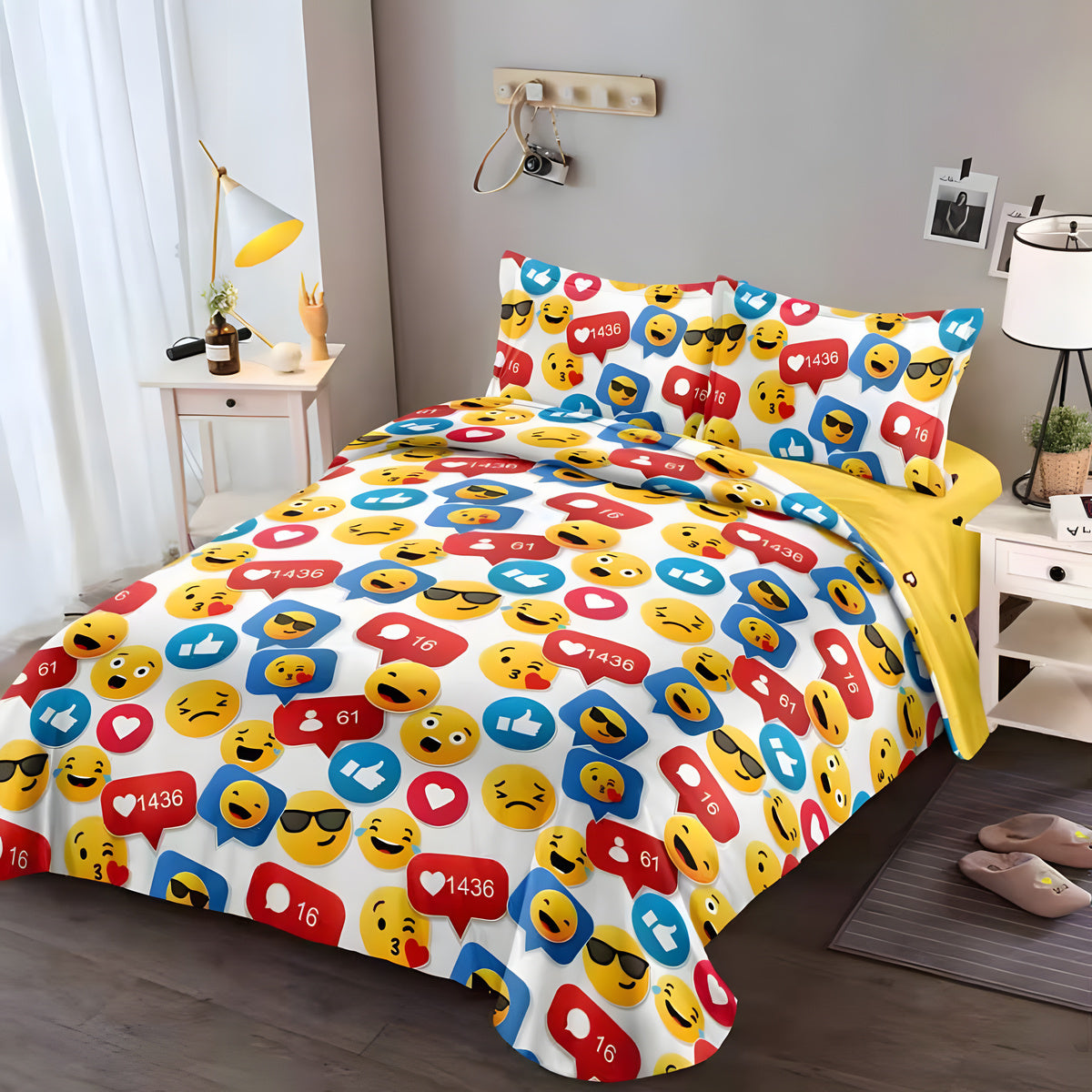 Lenjerie de pat bumbac satinat cu elastic