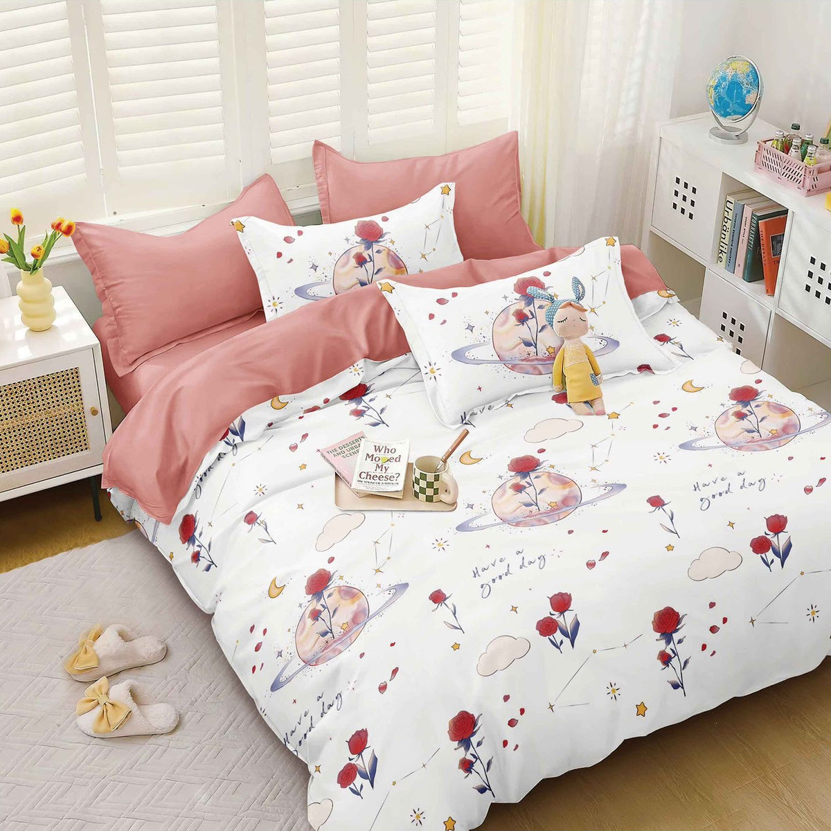 Lenjerie de pat bumbac satinat cu elastic