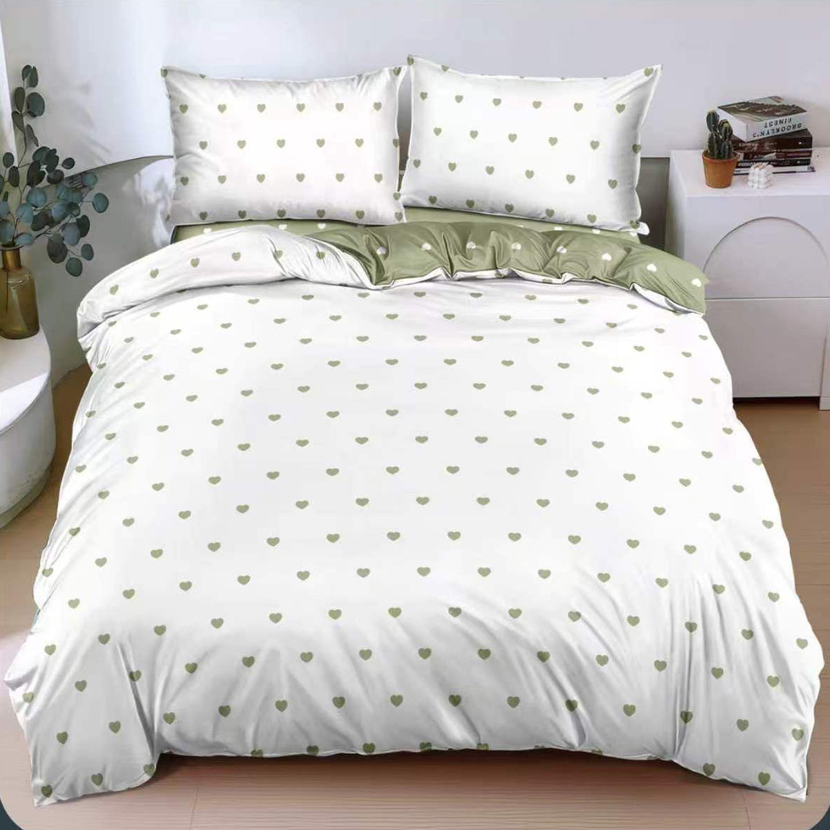 Lenjerie de pat bumbac satinat cu elastic