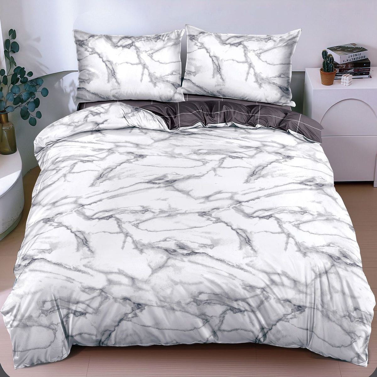 Lenjerie de pat bumbac satinat cu elastic