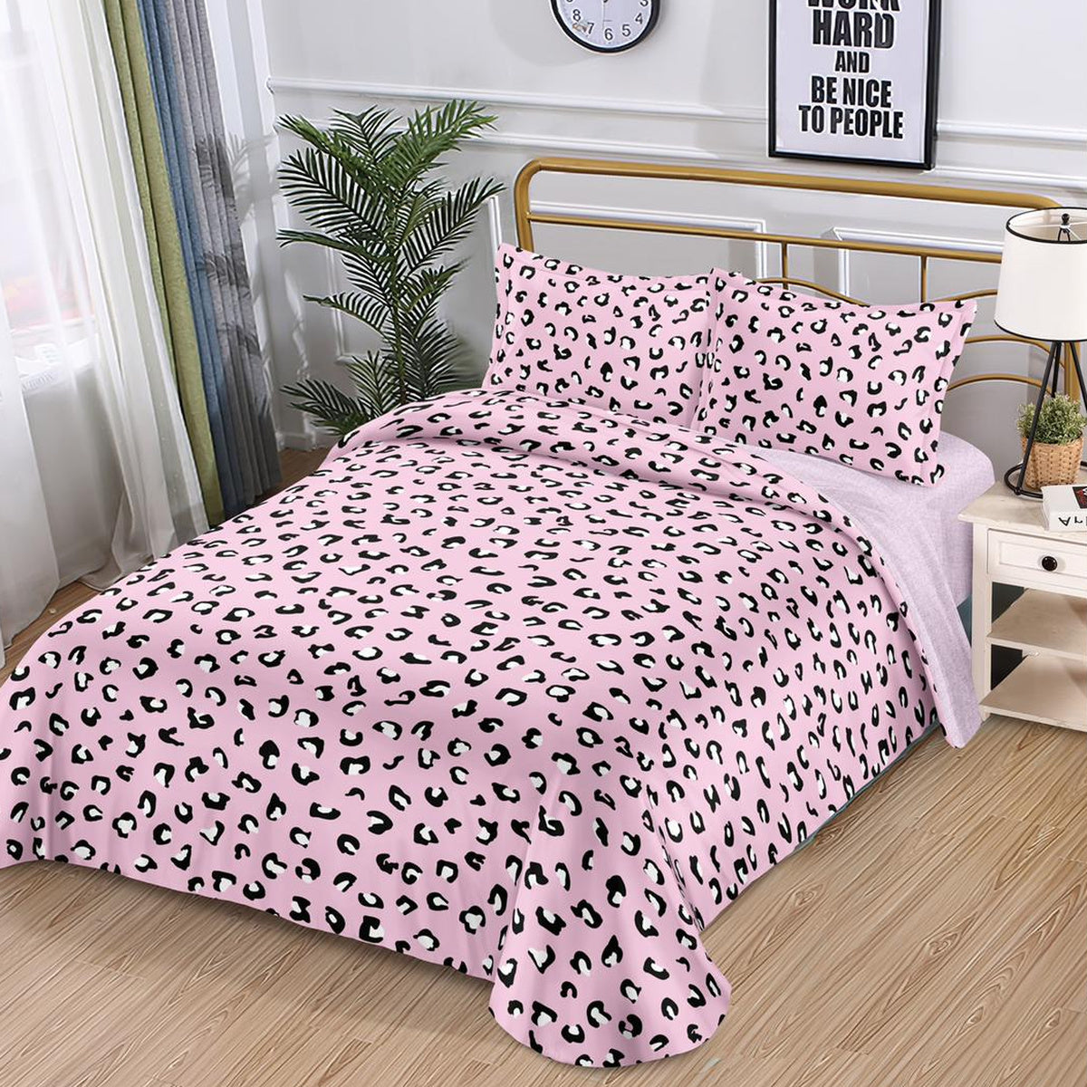 Lenjerie de pat bumbac satinat cu elastic