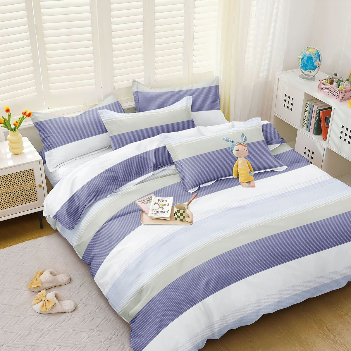 Lenjerie de pat bumbac satinat cu elastic