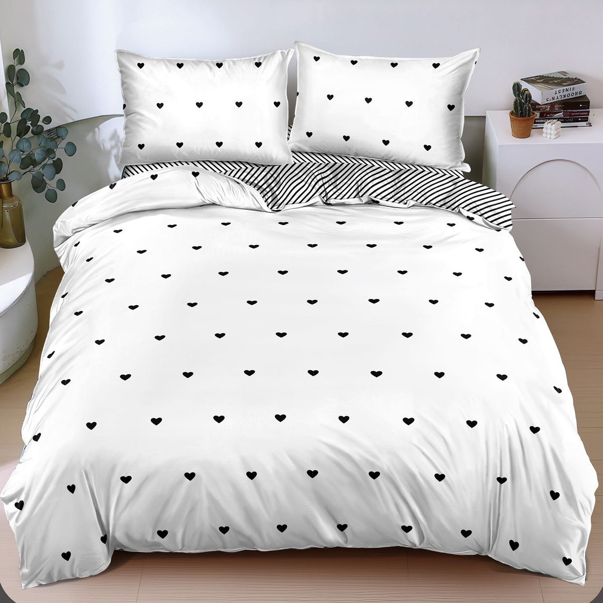 Lenjerie de pat bumbac satinat cu elastic