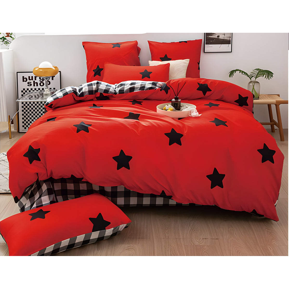 Lenjerie de pat bumbac satinat cu elastic