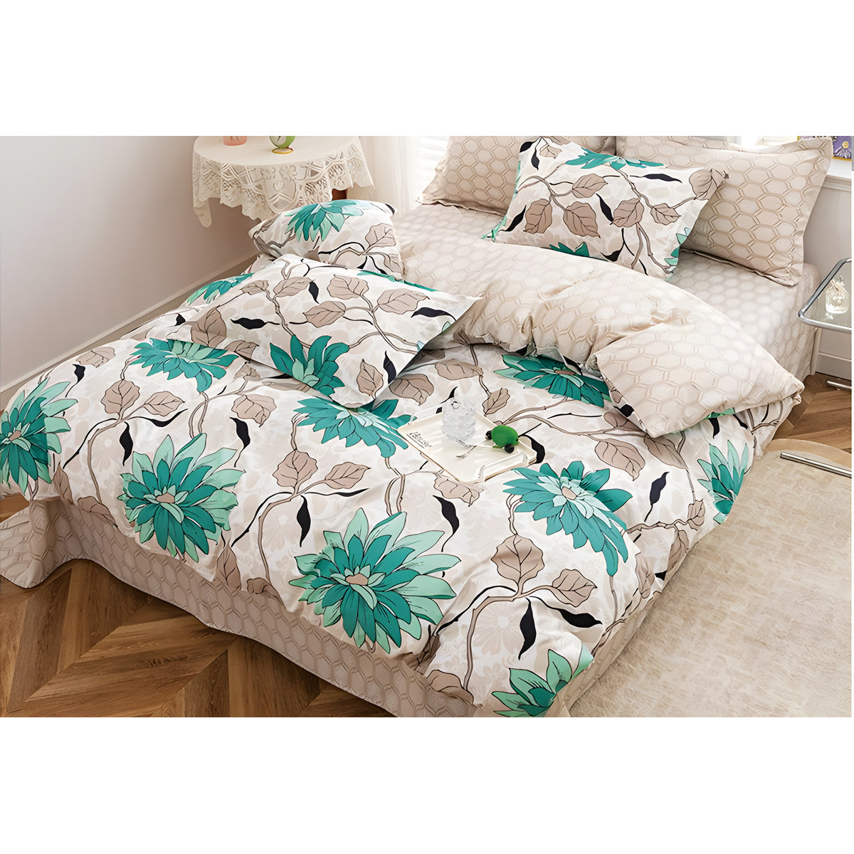 Lenjerie de pat bumbac satinat cu elastic